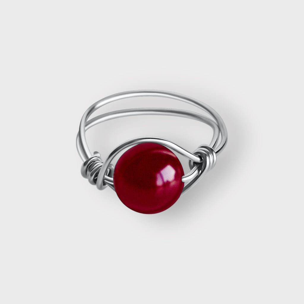 Garnet Wire Wrapped Ring - The Always Busy Mama