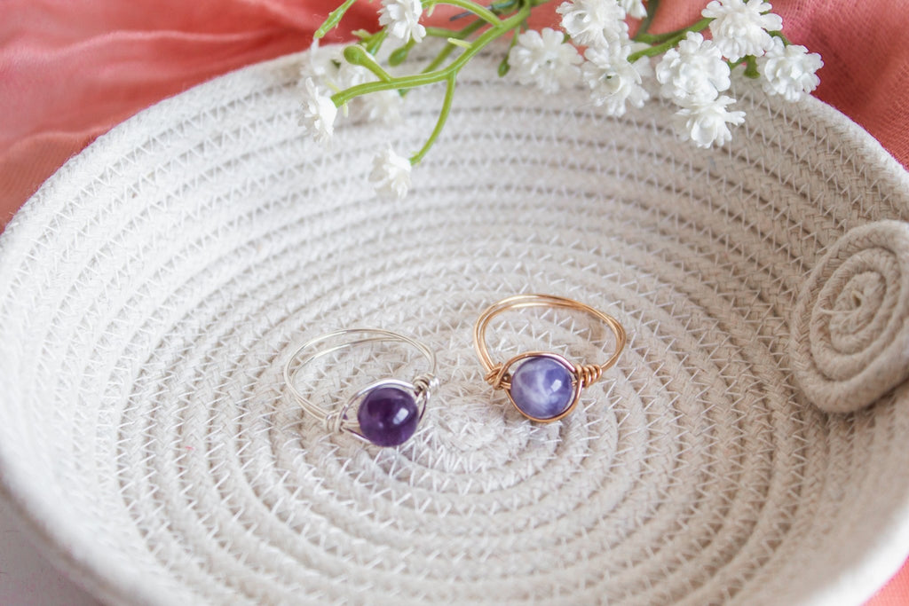 Amethyst Wire Wrapped Ring - The Always Busy Mama