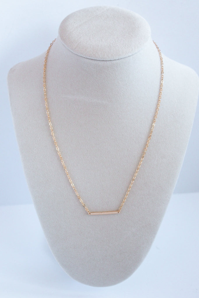 Hammered Bar Necklace | Classic & Simple - The Always Busy Mama