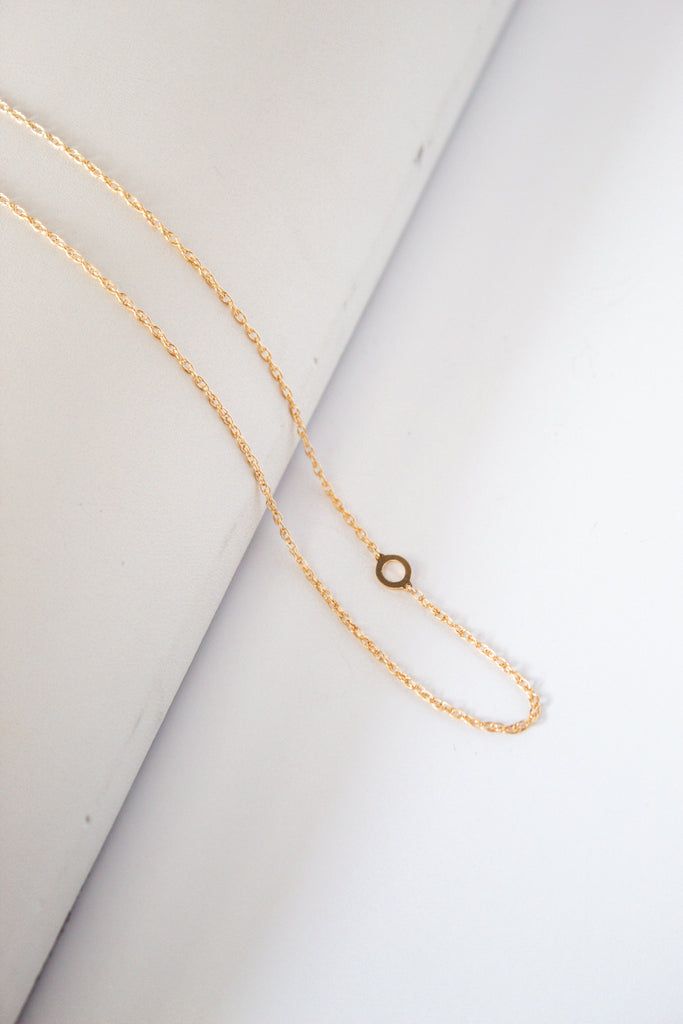 14k gold filled sideways letter necklace, handcrafted in cheshire, ct. 