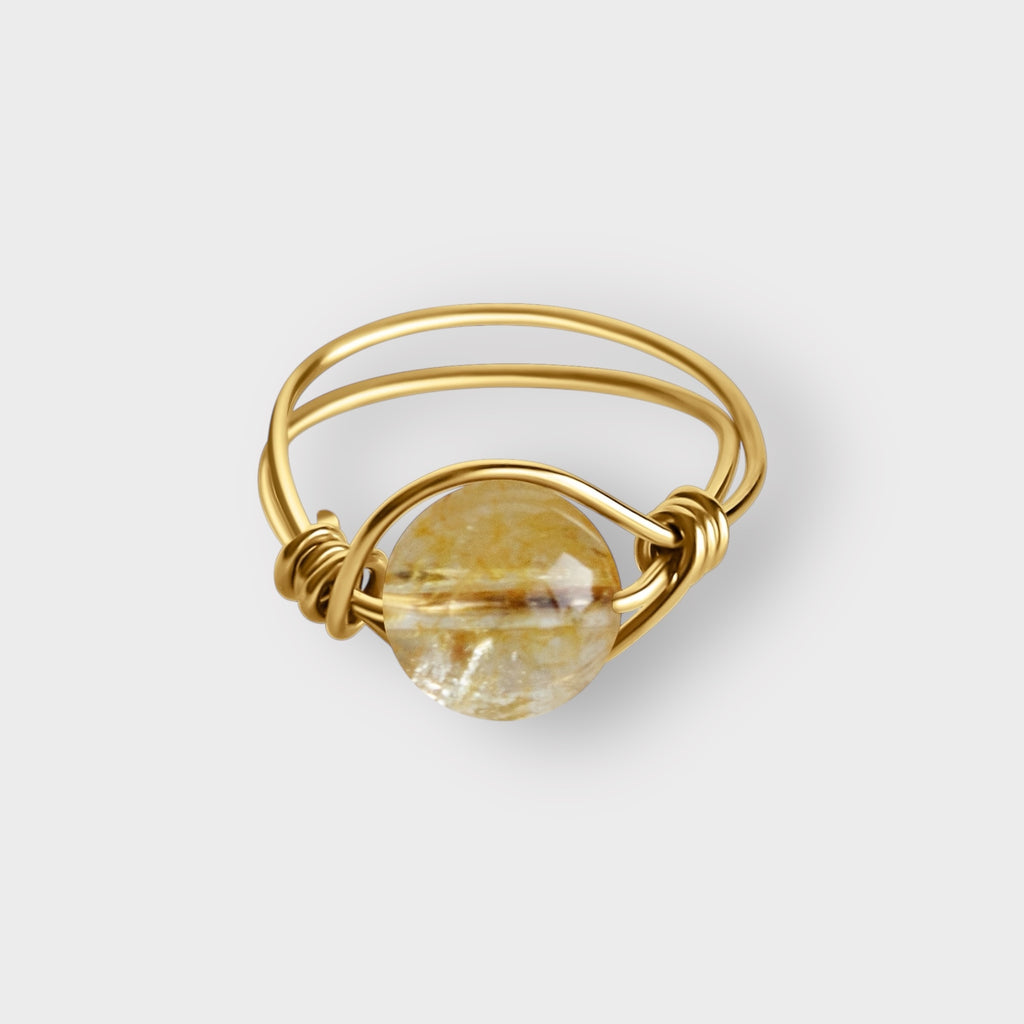 Citrine Wire - Wrapped Gemstone Ring - The Always Busy Mama