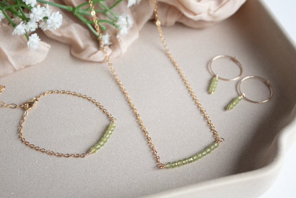 Peridot Bracelet + Necklace Set | Moments & Milestones - The Always Busy Mama
