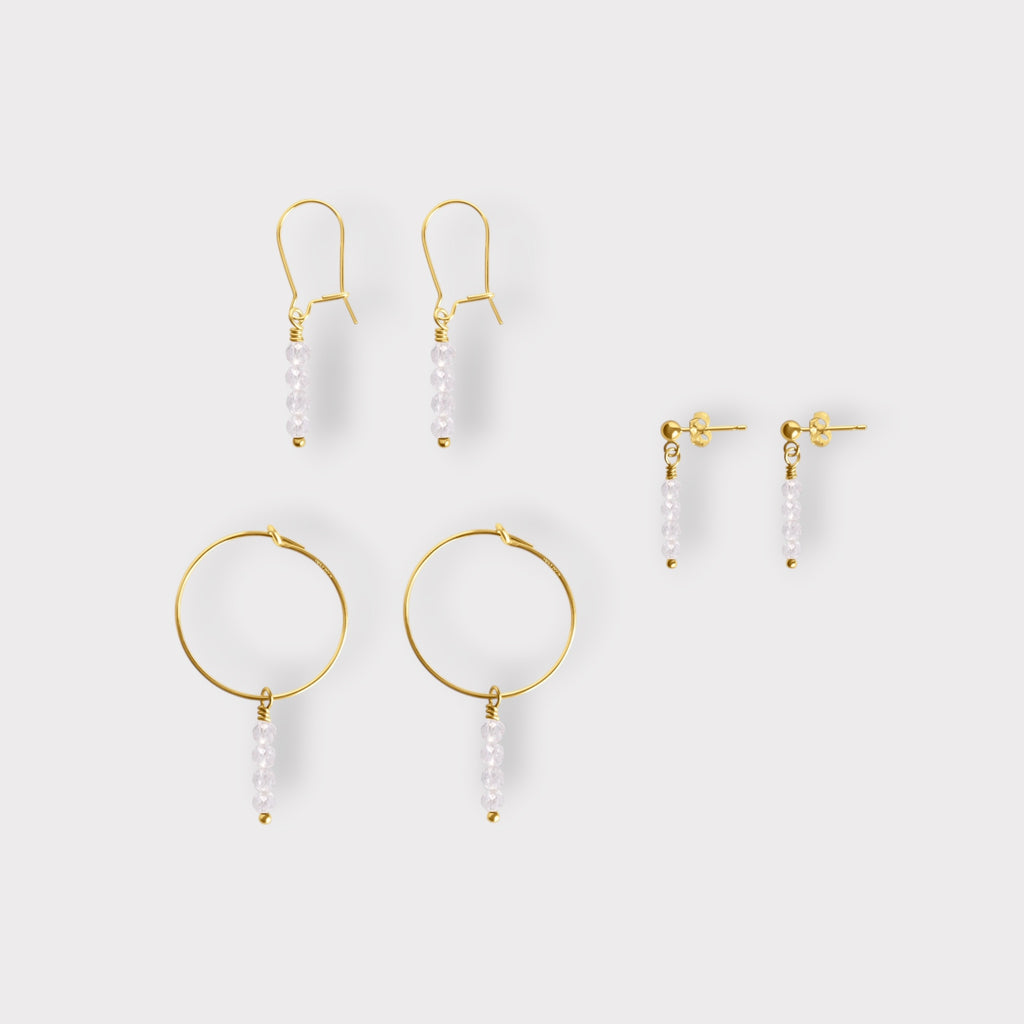 Clear Quartz Earrings | Moments & Milestones - The Always Busy Mama