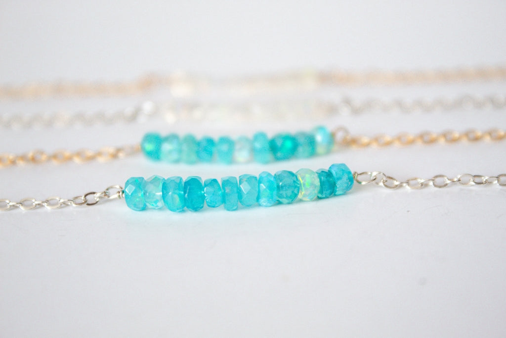 Paraiba Blue Opal Bracelet | Moments & Milestones - The Always Busy Mama