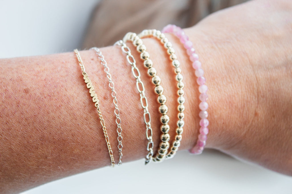 Rose Quartz Stretch Bracelet - The Always Busy Mama