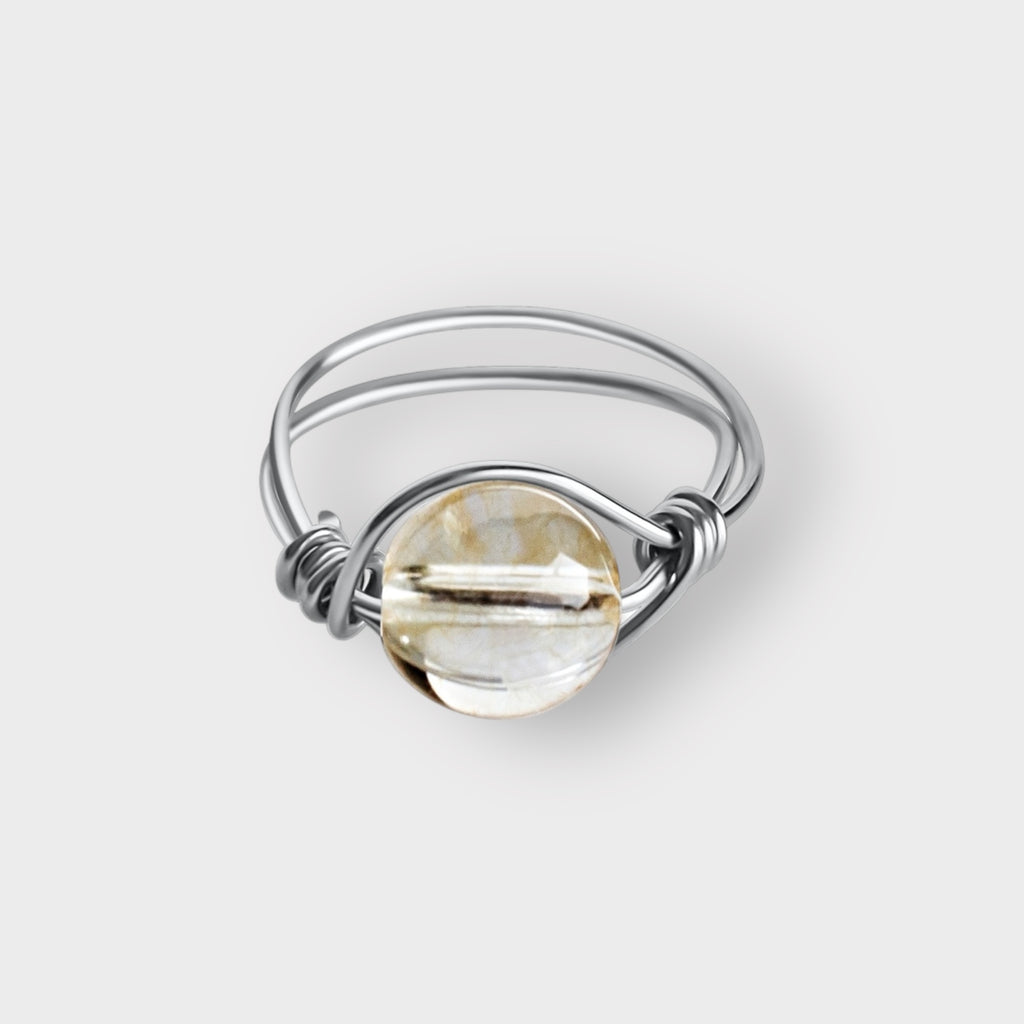 Citrine Wire - Wrapped Gemstone Ring - The Always Busy Mama