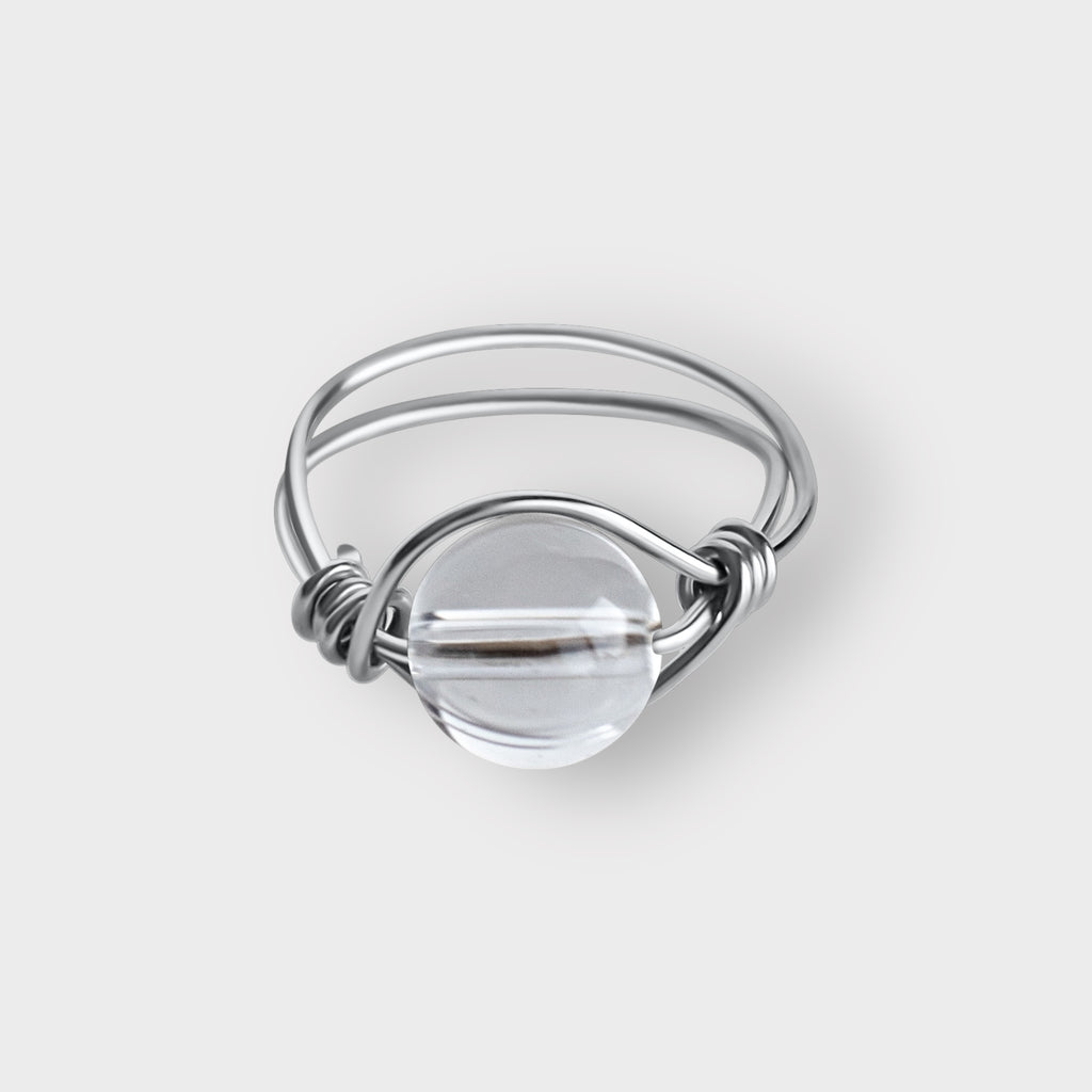 Clear Quartz Wire - Wrapped Gemstone Ring - The Always Busy Mama