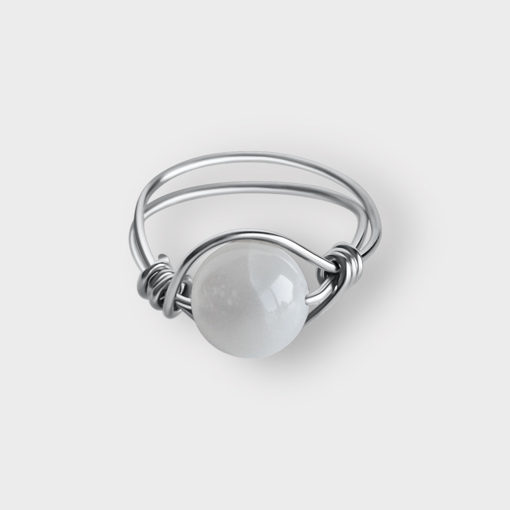 Moonstone Wire - Wrapped Gemstone Ring - The Always Busy Mama