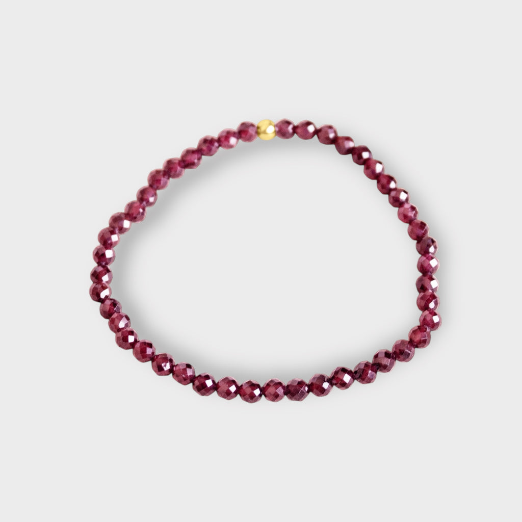 Garnet Stretch Bracelet | Moments & Milestones - The Always Busy Mama - Bracelet