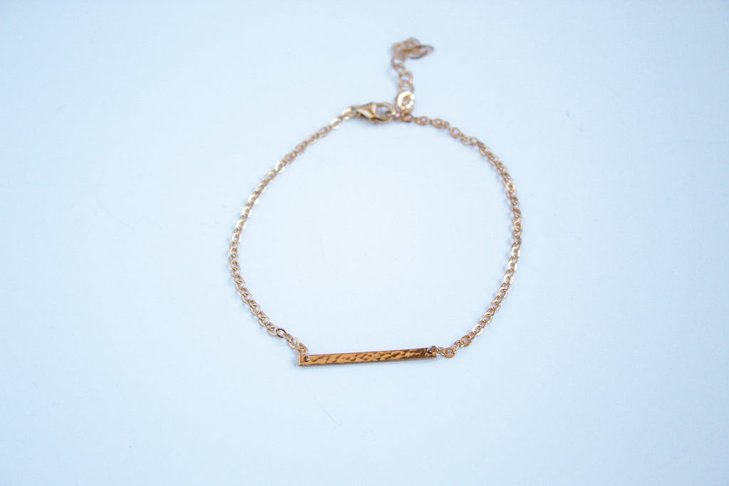 Hammered Bar Bracelet | Classic & Simple - The Always Busy Mama