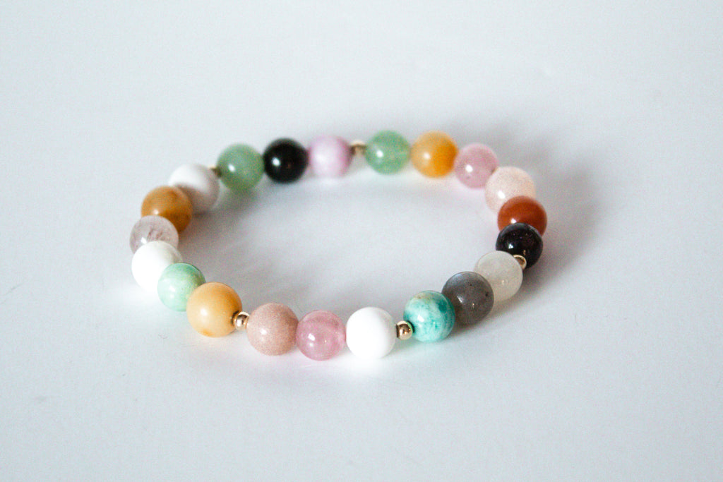 Personalized gemstone bracelet from the Mama’s Mini Collection.