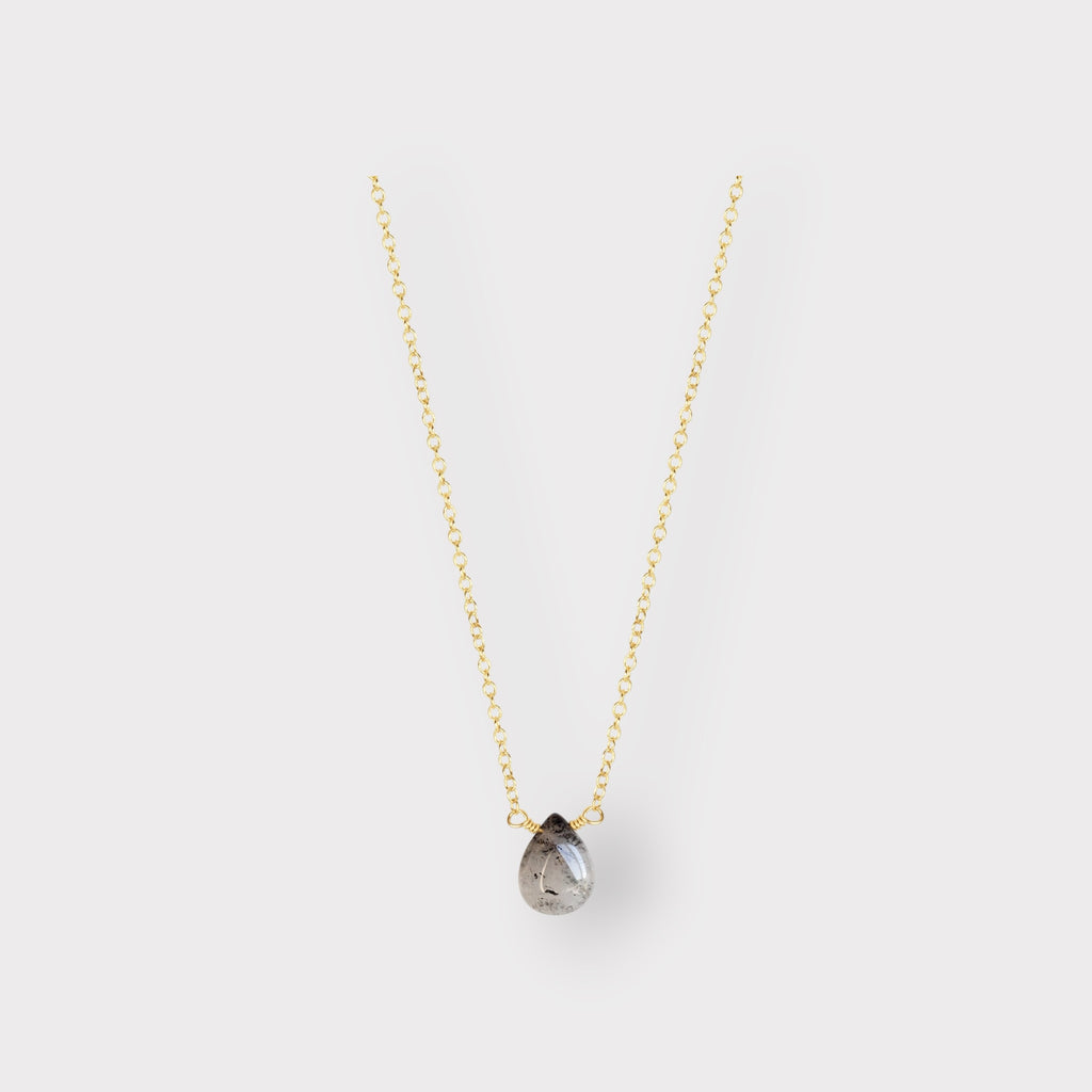 Black Rutile Quartz Necklace | The Serenity Drop - The Always Busy Mama