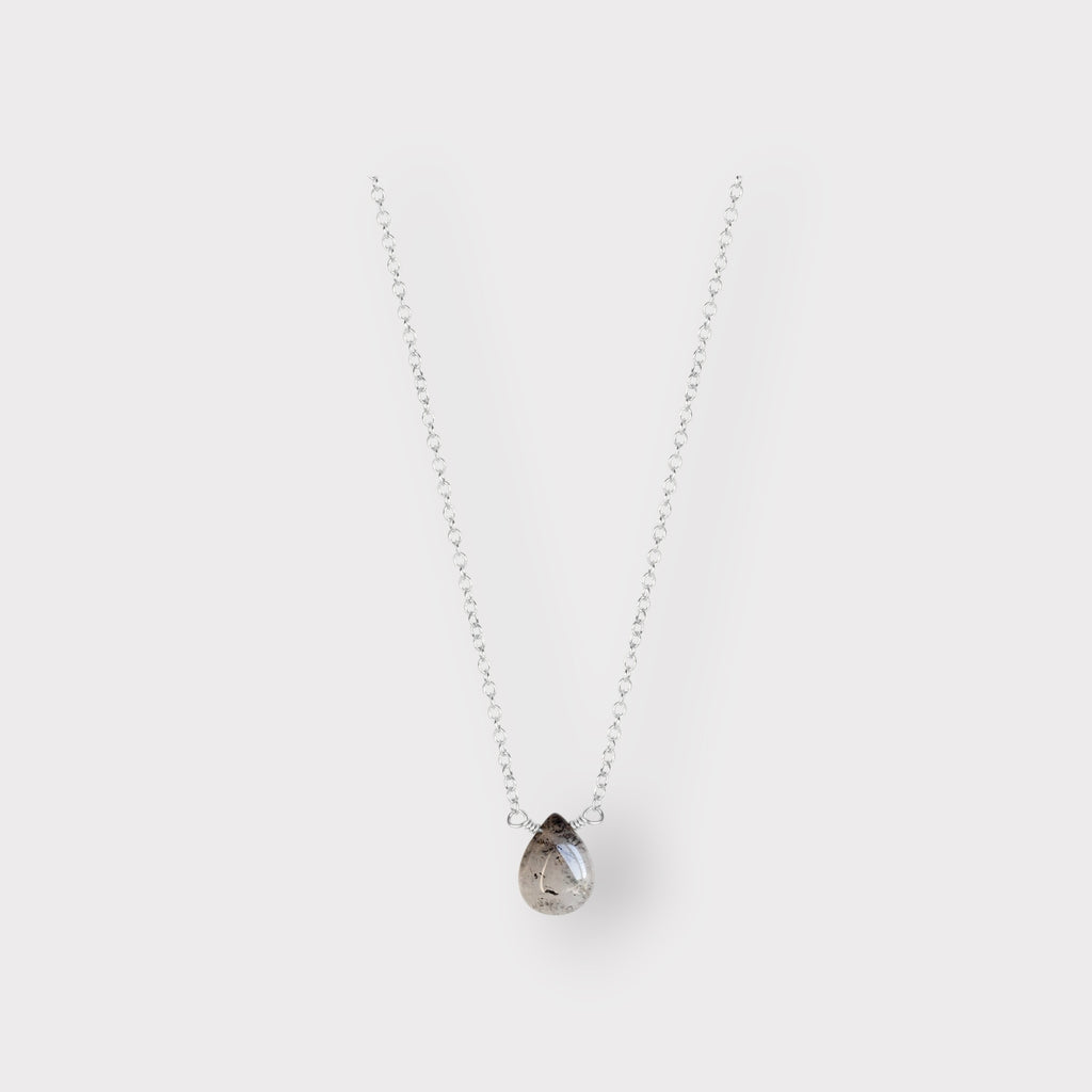 Black Rutile Quartz Necklace | The Serenity Drop - The Always Busy Mama