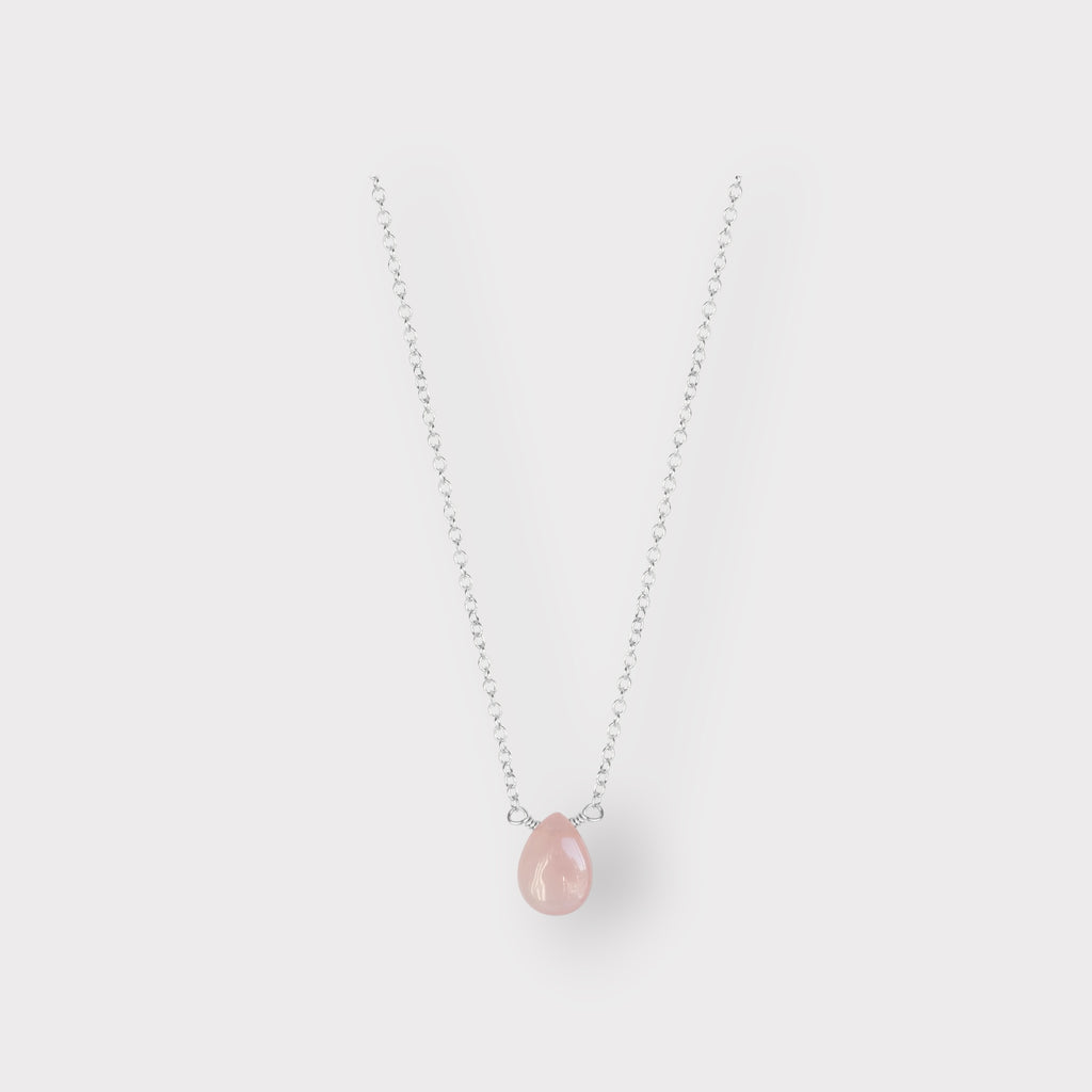 Rose Quartz Necklace | The Serenity Drop - The Always Busy Mama