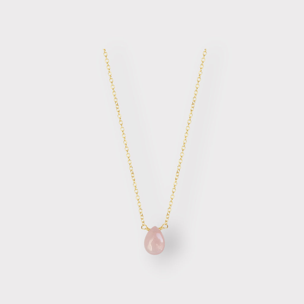 Rose Quartz Necklace | The Serenity Drop - The Always Busy Mama