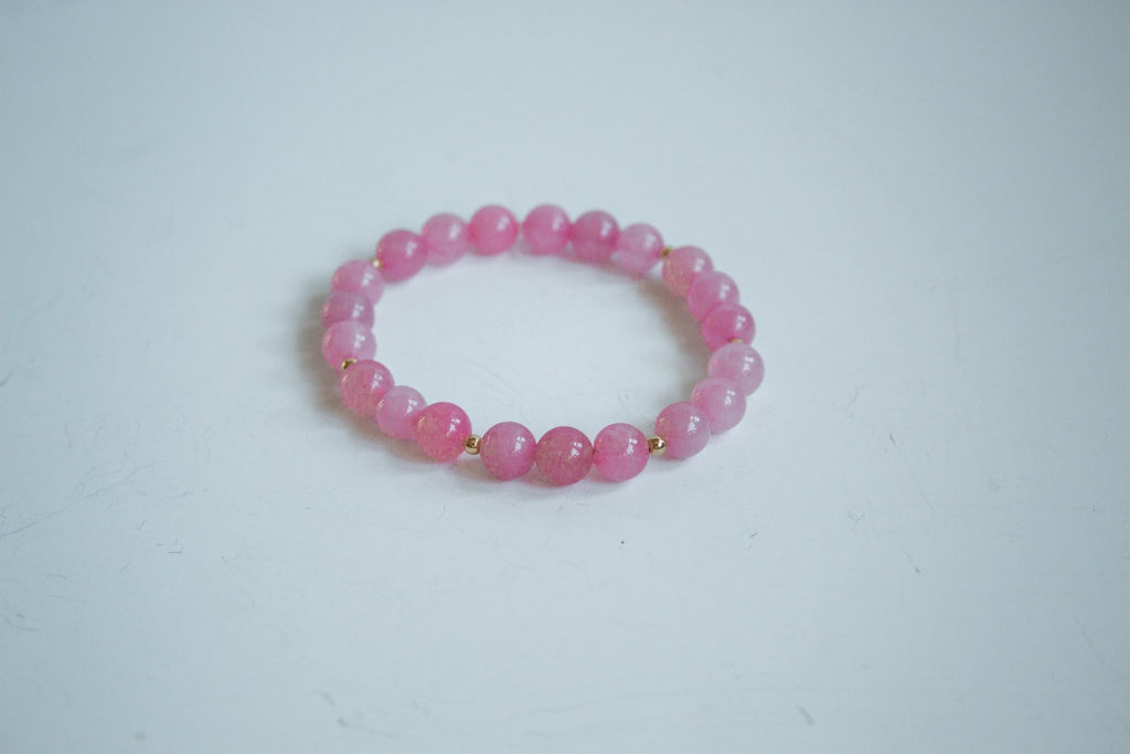 Rose Quartz 8mm | Mama’s Mini Gemstone Stretch Bracelet - The Always Busy Mama
