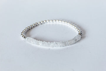 Moonstone perfect balance bracelet on white background. 