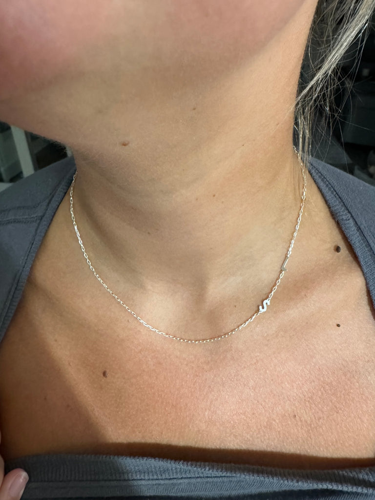 Sideways Letter Necklace | Custom Moments - The Always Busy Mama