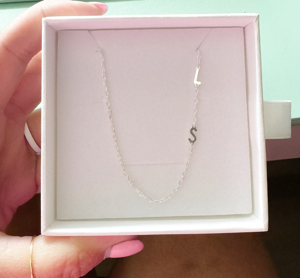 Sideways Letter Necklace | Custom Moments - The Always Busy Mama