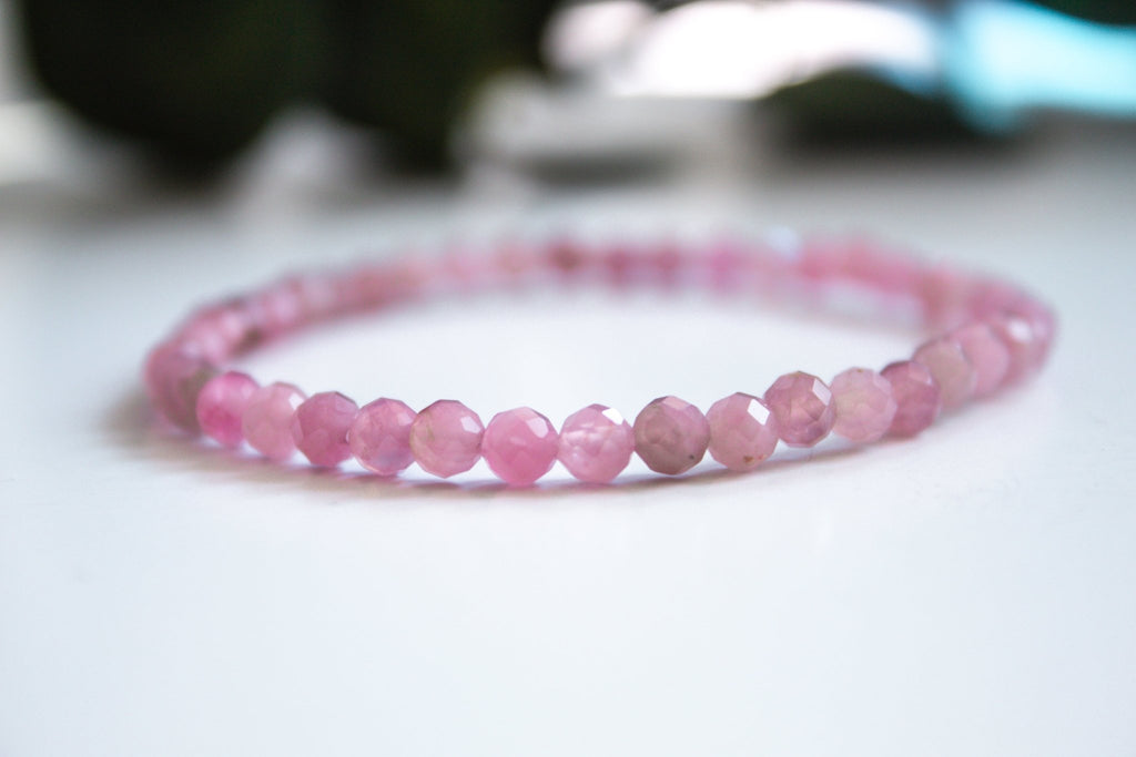 Rose Quartz Stretch Bracelet - The Always Busy Mama